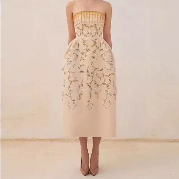 Lena Vie Boutique Dresses & Skirts - Żü Designer Botanics Runway Embroidered Top Party Midi Stitch Dress, 5 ⭐️ Rated